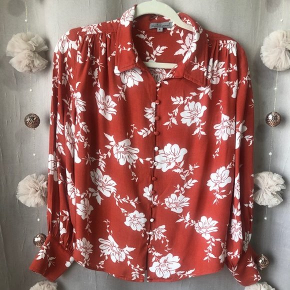 Wishlist Button Down Floral Top - Picture 1 of 4